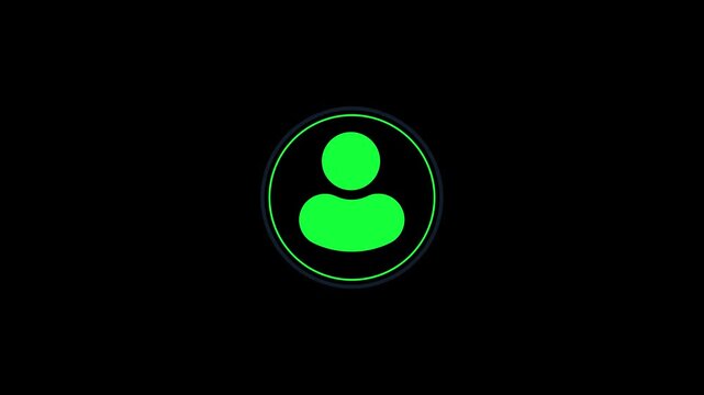 Minimalist user profile icon in black and white, featuring a person silhouette centered within a double circular border.