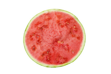 PNG watermelon top view, isolated fresh slice of watermelon, summer fruit