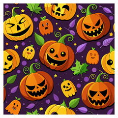 halloween pumpkin seamless pattern