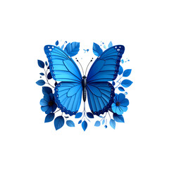 Fototapeta premium Beautiful paper cut style butterfly on white background. 
