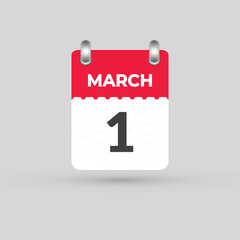 MARCH 1 calendar Date Month icon