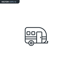 Mobile home trailer, linear style sign for mobile concept and web design