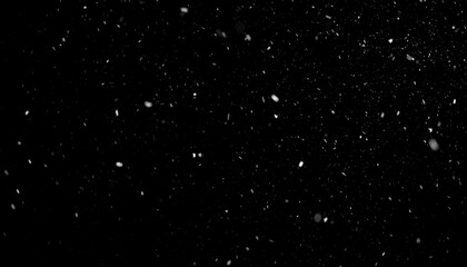 Abstract animation of falling snow-like particles against a dark, cosmic night sky with distant stars