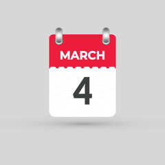 MARCH 4 calendar Date Month icon