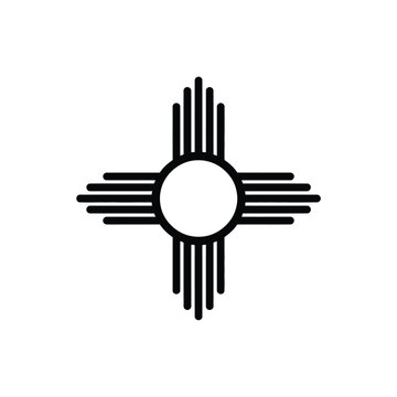 New mexico zia sun symbol isolated on white background
