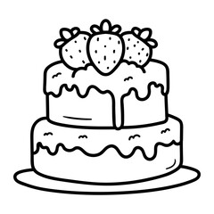 Food and Dessert Doodle Icons with Drinks, Snacks, and Sweets Illustration.

