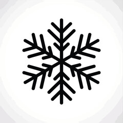 Simple black snowflake icon on white background