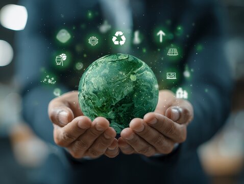 Eco-Friendly Planet Hands Sustainability