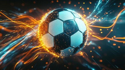 Fototapeta premium soccer ball energy burst