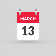 MARCH 13 calendar Date Month icon