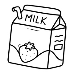 Food and Dessert Doodle Icons with Drinks, Snacks, and Sweets Illustration.

