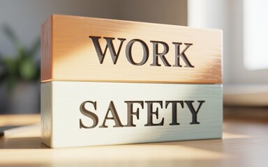 Work Safety Concept With Wooden Blocks