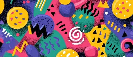 90s Retro Abstract Geometric Background