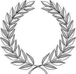 laurel wreath vector ink illustration © Iuliia
