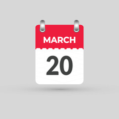 MARCH 20 calendar Date Month icon