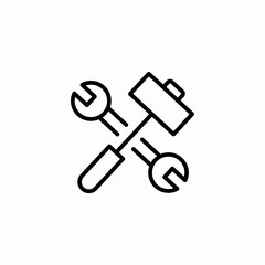 tools crossed wrench icon sign vector