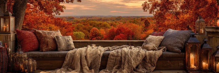 Autumn View: Cozy Fall Deck Scene