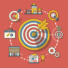 2d vector illustration colorful  business , TRAINING and study work hard successes 
