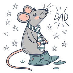 A Playful Rat with wearing rain boots in a Father’s Day theme – Dad’s Day palette SVG illustration