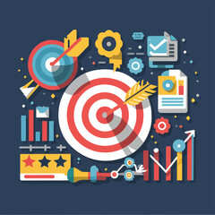 2d vector illustration colorful  business , TRAINING and study work hard successes 
