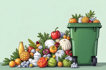 waste is mixed with food items 