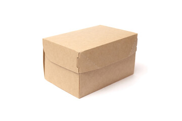 Brown cardboard box with a simple design, featuring a secure flap closure, ideal for packaging and...