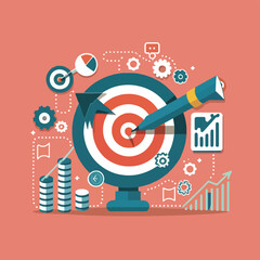 2d vector illustration colorful  business , TRAINING and study work hard successes 
