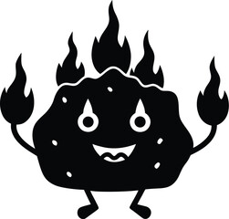 Walking Fireball Candy Monster silhouette