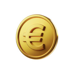 Obraz premium Gold euro coin isolated on black background with embossed symbol and shining metallic texture