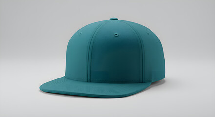 Fototapeta premium A teal baseball cap isolated on white background