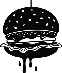 Juicy Hamburger on White Background