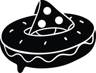  Pizza Floating in Ring Vector Icon