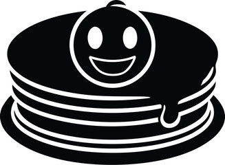  Smiling Pancake Face Vector Illustration
