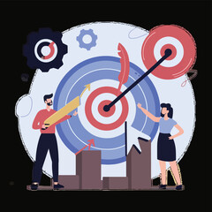 2d vector illustration colorful  business , TRAINING and study work hard successes 
