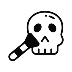 Handy glyph icon of ancient human skull
