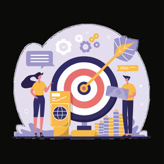2d vector illustration colorful  business , TRAINING and study work hard successes 
