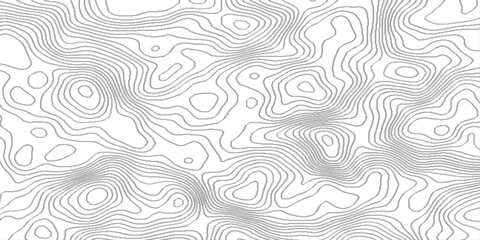 Beautiful line art topographic map, abstract cartography artistic map topographic contour in lines and contours topo design, white on black background Topographic line map pattern and modern.