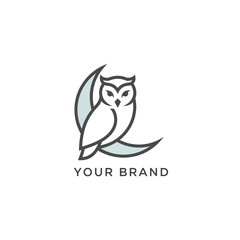 Obraz premium Owl logo vektor