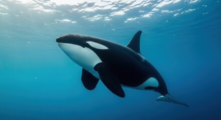 Orca swimming underwater