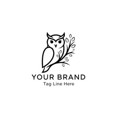 Obraz premium Owl logo vektor