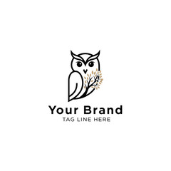 Obraz premium Owl logo vektor