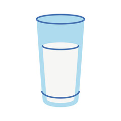 Glass of milk. Healthy dairy drink. Vector illustration.