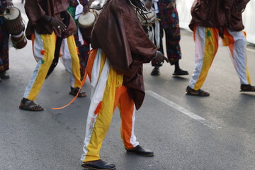 Folk musicians from Kenya during a parade