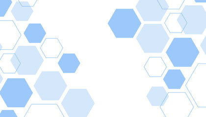 Abstract blue hexagon shape for frame illustration design