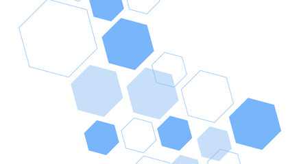 Abstract blue hexagon shape for frame illustration design