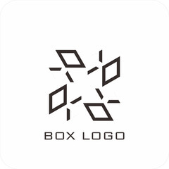 A set of editable vector box templates featuring isometric mockups, flat dieline layouts, and minimalist logo and icon designs. Ideal for product packaging, branding, and print use.