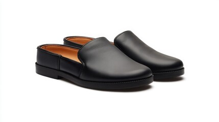 black leather slipon loafers for men