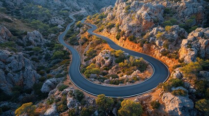 Winding mountain road