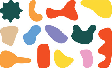 Colorful abstract organic shapes collection