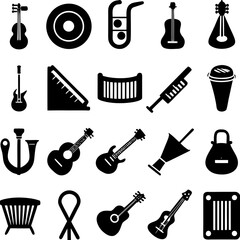 Obraz premium Collection of various musical instruments and accessories